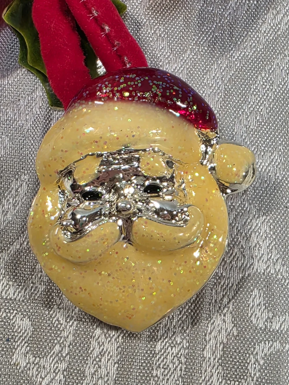 Festive Christmas Enamel Santa Pin Brooch